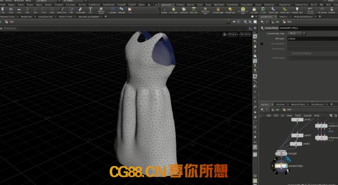 Houdini大师课角色衣服布料教程HOUDINI 17 MASTERCLASS VELLUM DRAPE含工程文件