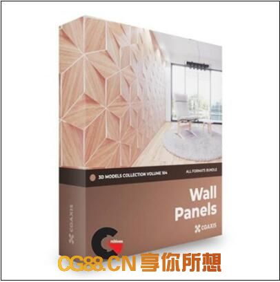CGAxis Wall Panels 3D Models Collection Volume 104